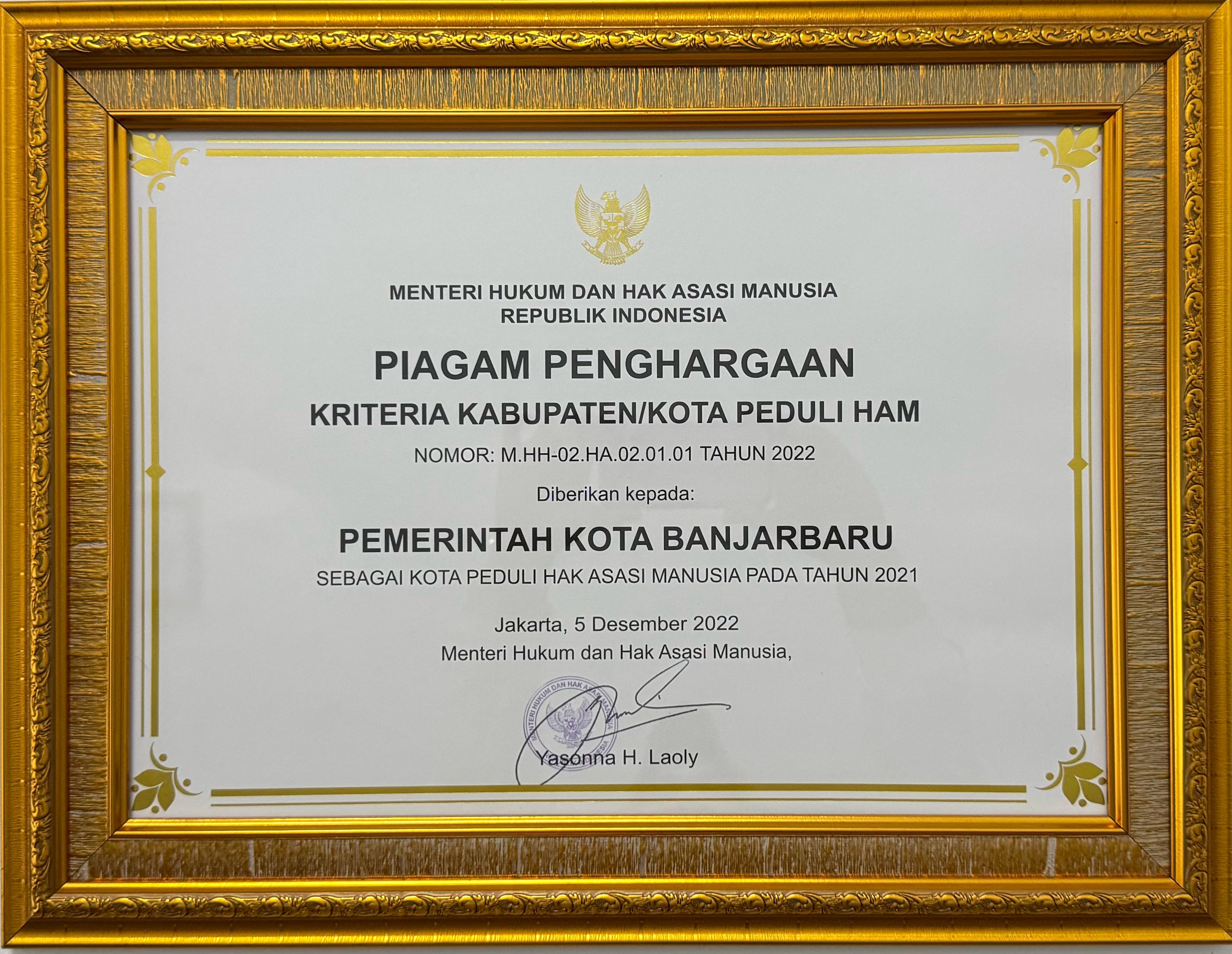 Kota Peduli HAM Tahun 2021
